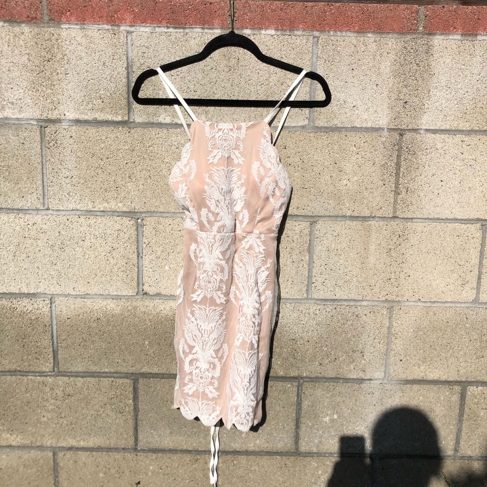 NWT LABIJOU For Love and Roses Lace Nude Dress